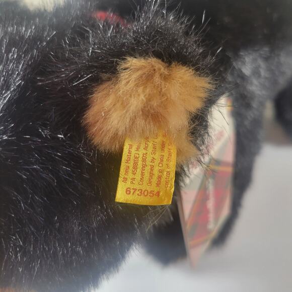 Steiff Teddy Bear Black Plaid Scarf  # 673054 Collectible Eddie Bauer 2009 - Picture 5 of 16